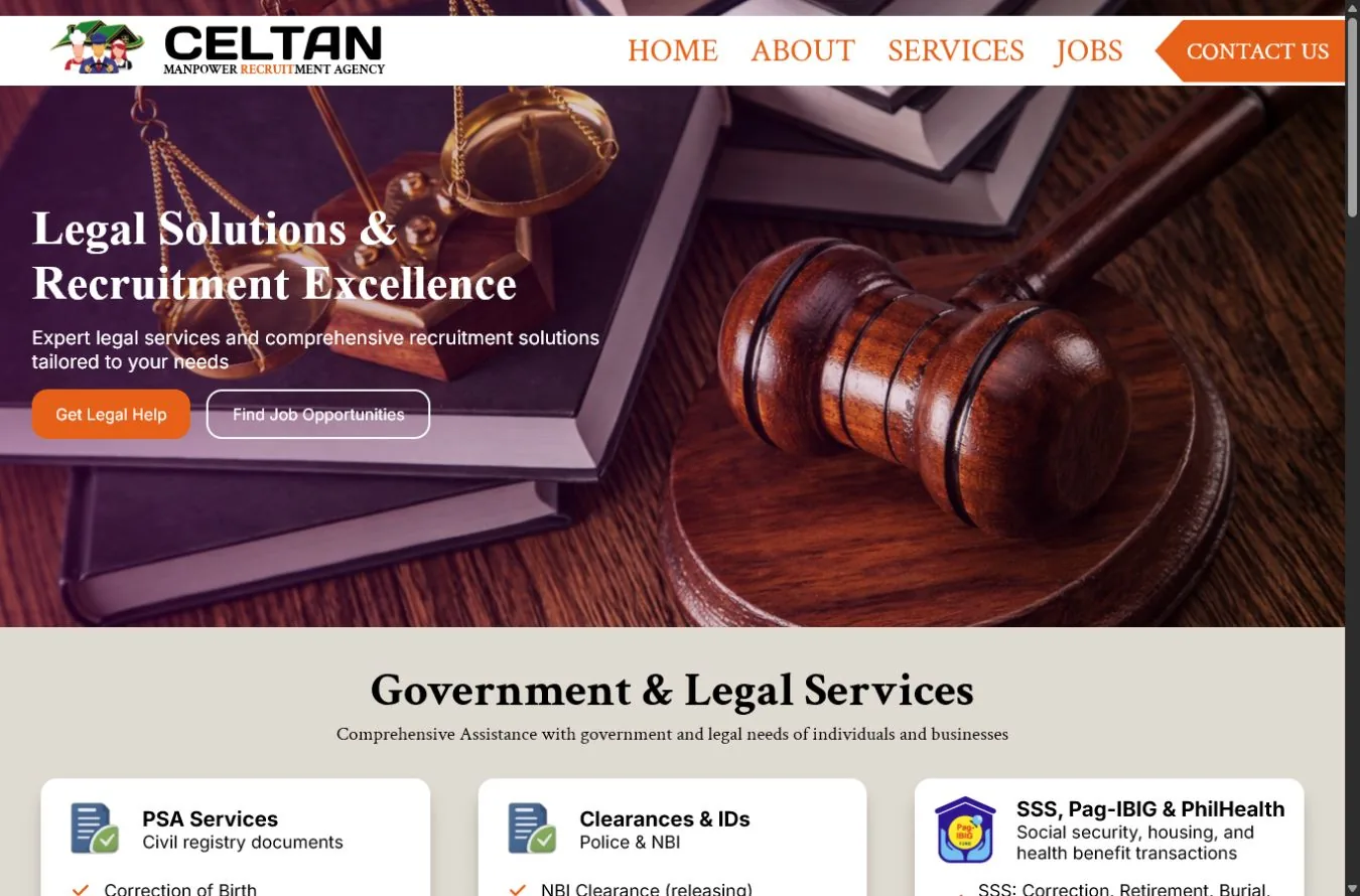 Celtan professional-services website preview
