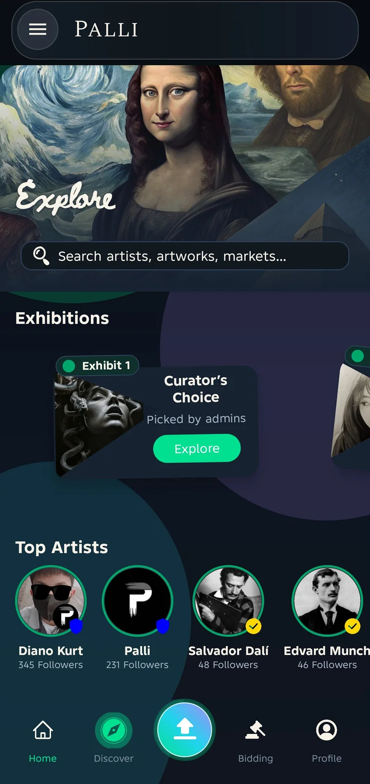 Palli art discovery screen