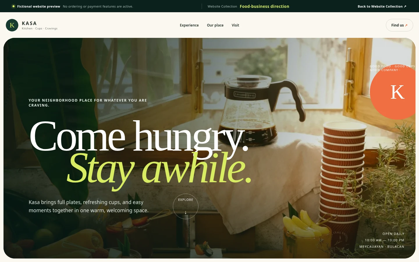 Kasa Social fictional website concept