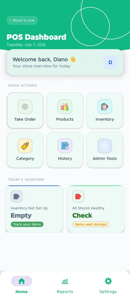 Prima POS dashboard