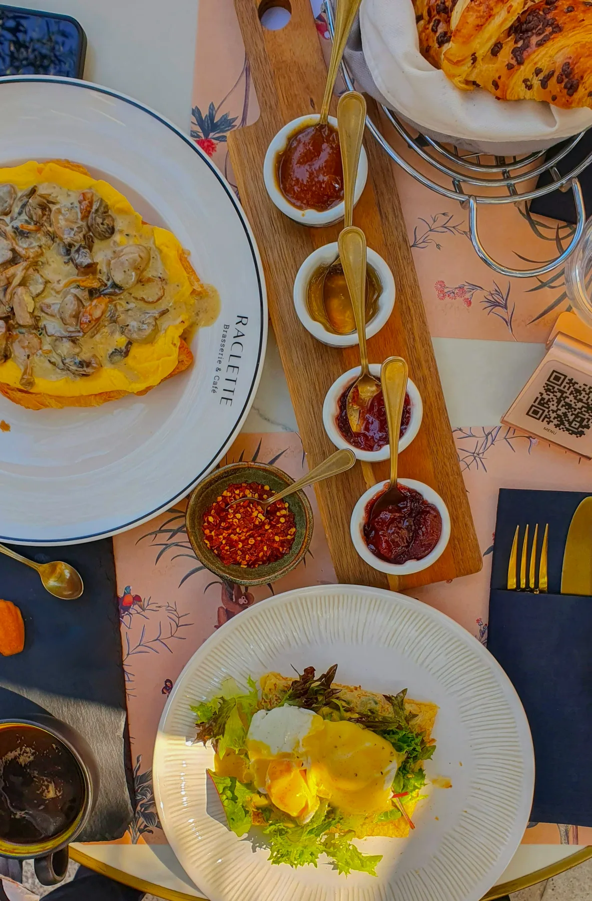 Beautifully presented food on a restaurant table